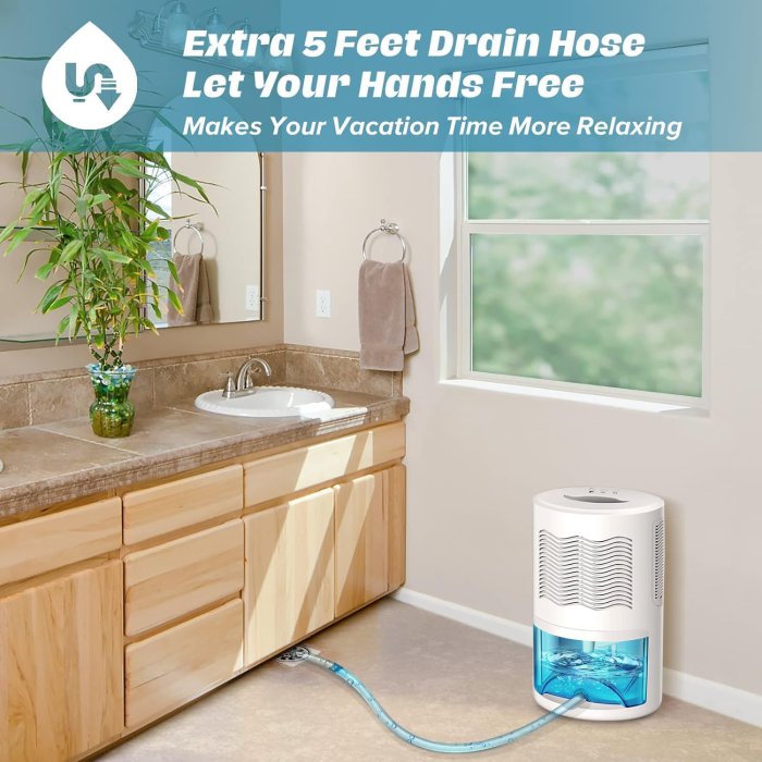 Gocheer 800 sq ft Dehumidifier with Drain Hose (image 3)