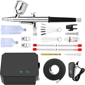 Gocheer Airbrush Kit with Compressor (0.2/0.3/0.5mm Nozzle)