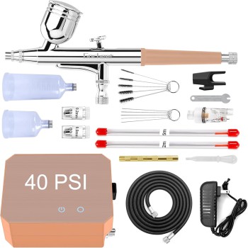 Gocheer Airbrush Kit with Compressor (Gold)