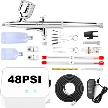 Gocheer Airbrush Kit with Compressor (White)
