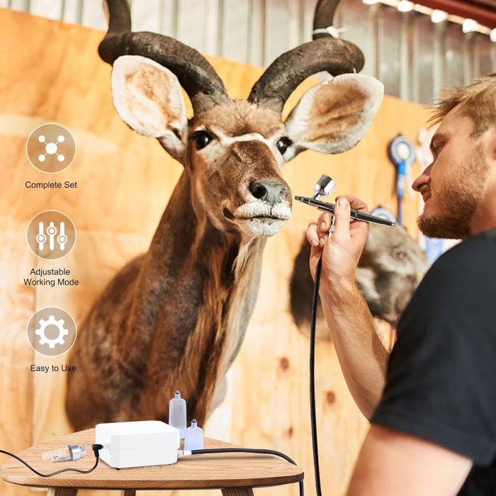 Gocheer Airbrush Kit with Compressor (White) (image 2)