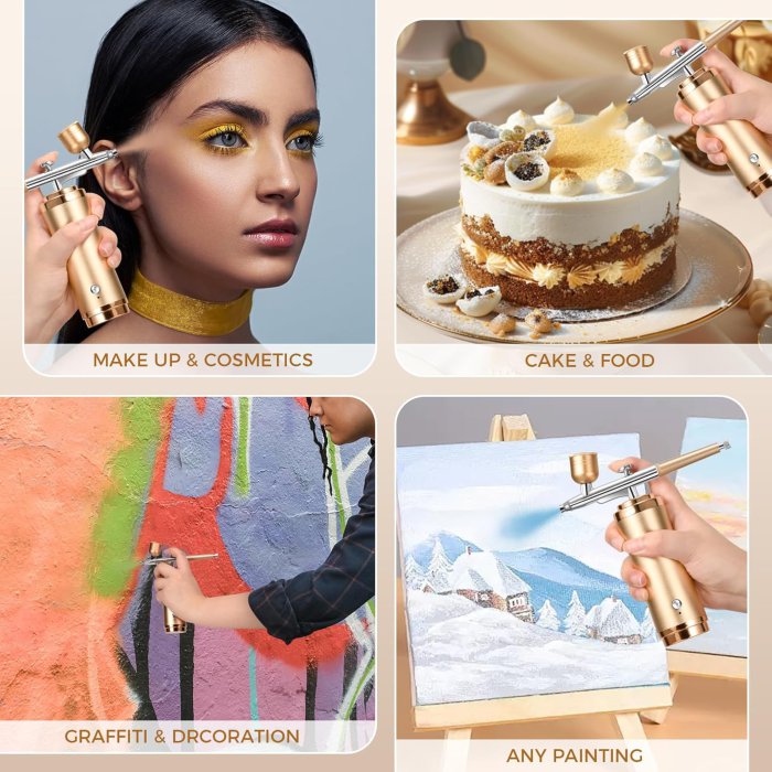 Gocheer Cordless Airbrush Kit - 48PSI Rechargeable Set with 0.2/0.3/0.5mm Nozzles (image 5)