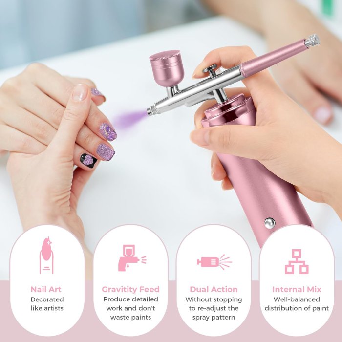 Gocheer Cordless Airbrush Kit - Rechargeable with 0.2/0.3/0.5mm Nozzles (image 4)